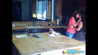 Horny Mother Eating Teenage Vagina In The Kitchen