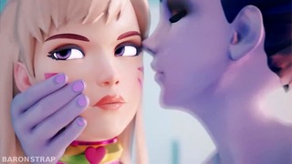 Dva and Widow Kiss and Licked