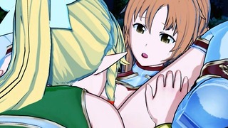 Schwertkunst Online - Asuna X Leafa Yuri Hentai