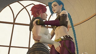 Arcane – Vi En Jinx Lesbische seks 4K, 60Fps, 3D Hentai Game, Ongecensureerd, Ultra-instellingen