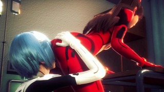 Asuka e Rei fanno sesso lesbo in un porno 3D Neon Genesis Evangelion