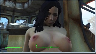 Lesbijski seks z Trudy, właścicielką kawiarni Fallout 4, gra porno 3D