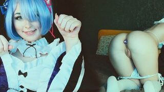 Maid Girl Rem From Re Zero Is Missing And Plays Double Dildo – Cosplay Spooky Boogie