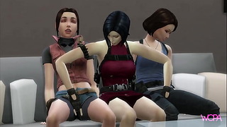 aanhangwagen Resident Evil – Lesbische parodie – Ada Wong, Jill Valentine en Claire Redfield