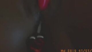 Ebony Vibrator & Butt Plug Creampie