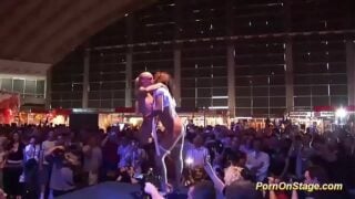 Lesbian Pornshow On Public Stage