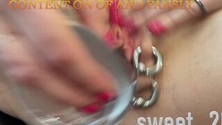 Play With Huge Double Dildo In My Pierced Pussy