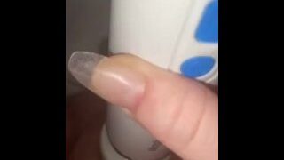 POV Lesbian Masterbates Wet Pussy With Huge Massager