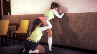 Lesbian School Girl Lick Pussy Form Behind at Class Room