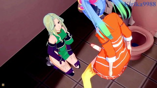 Az Sainklaus and Chitose Kisaragi and Lamia Loveless intense lesbian play and futanari sex. – Super Robot Wars 30 & V & A Hentai