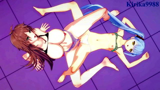 Ruri Hoshino and Sagiri Sakurai intense lesbian play. – Martian Successor Nadesico & Super Robot Wars T Hentai